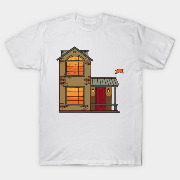 House with a Red Door T-Shirt by deepfuze